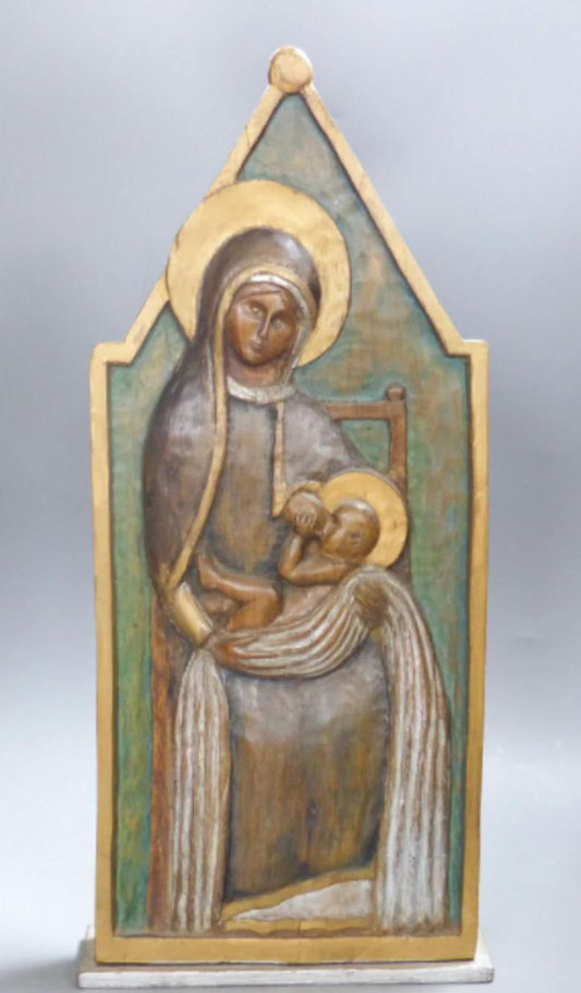John Collier - Hand Carved Madonna & Child sculpture