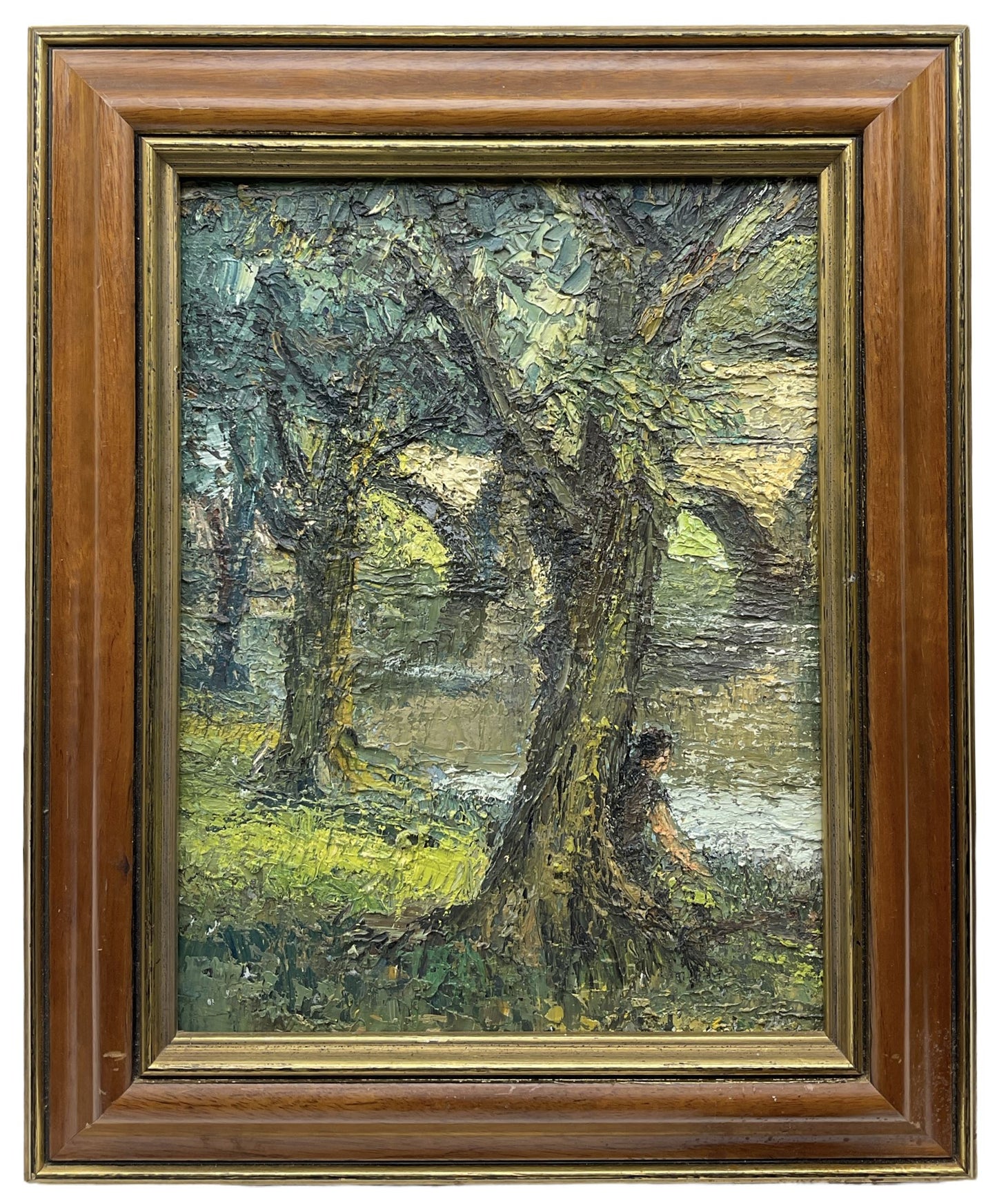 Manner of Ronald Ossory Dunlop - Figure Seated Beneath Tree next to River