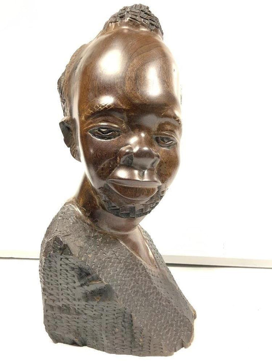 African carved bust