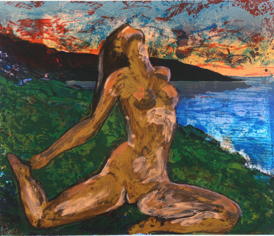 Original contemporary screen print - Nude figure