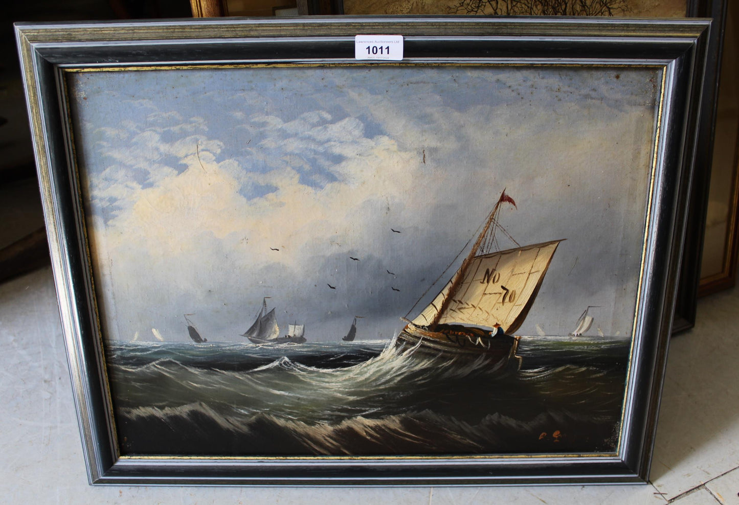 Marine scene with sailing boat