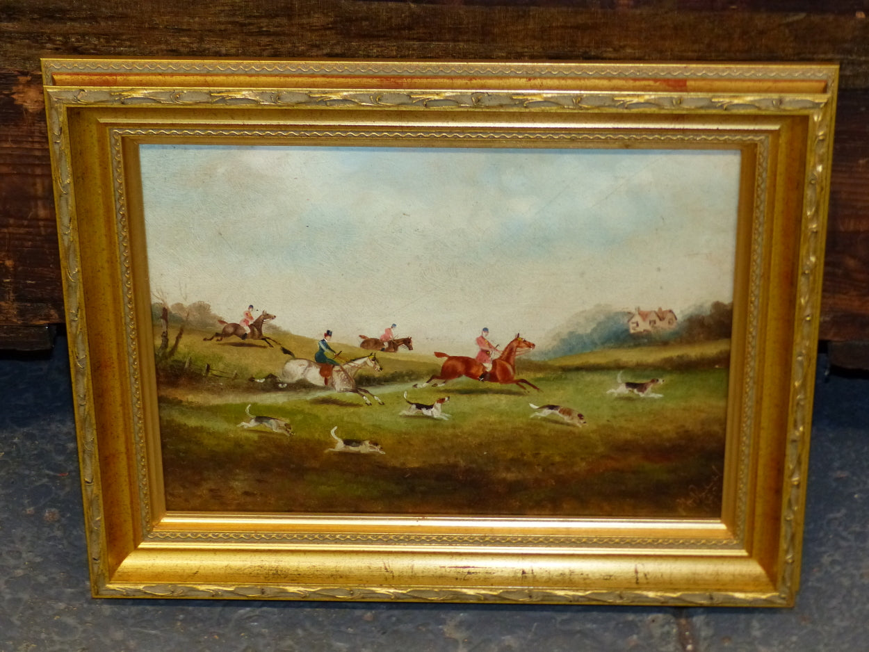 Philip Rideout - A hunting scene with distant gabled house