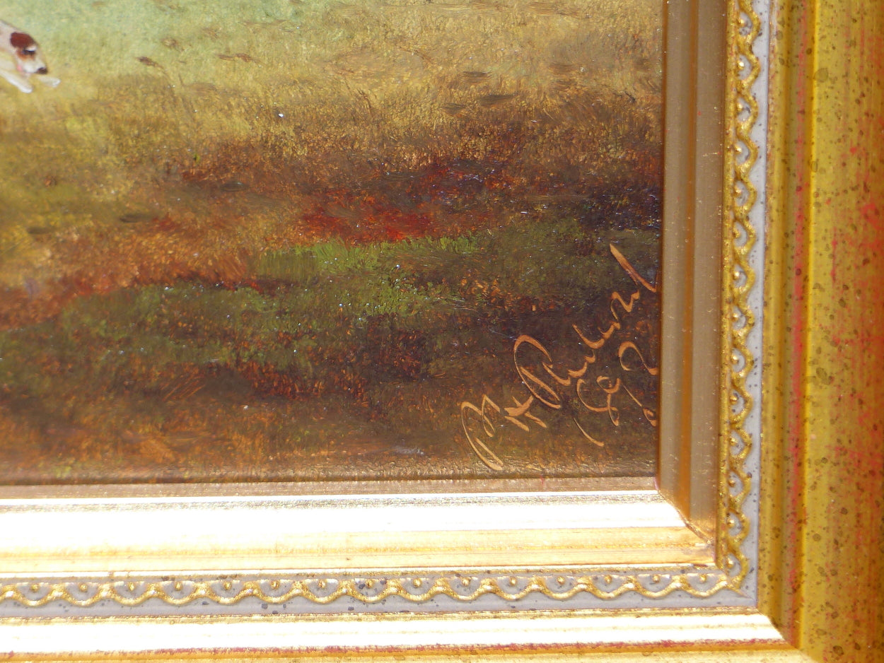 Philip Rideout - A hunting scene with distant gabled house