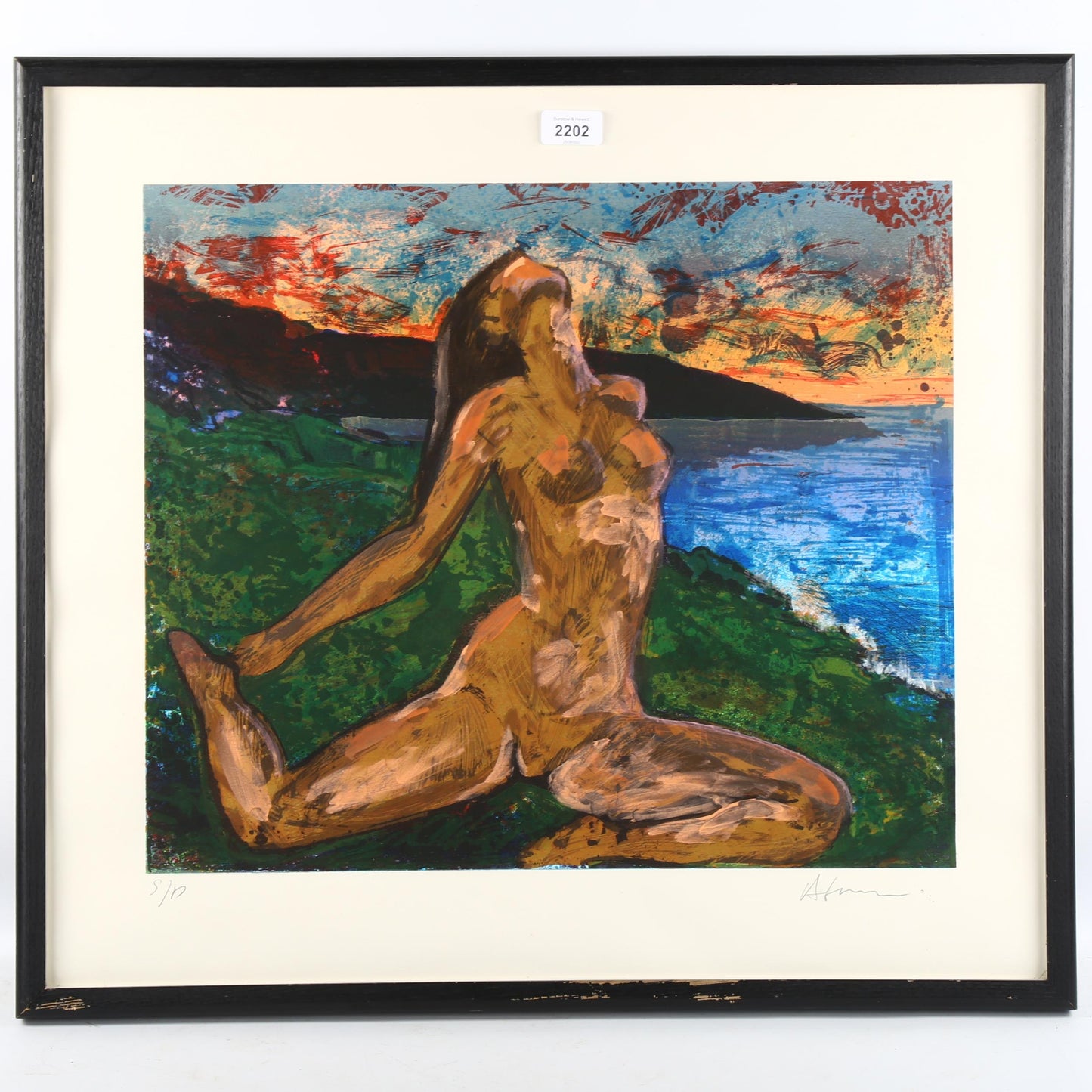 Original contemporary screen print - Nude figure