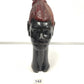 Carved african wooden bust with painted hair