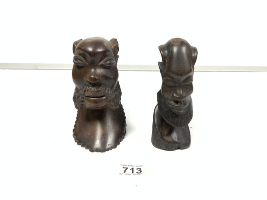 Tribal busts of male figures