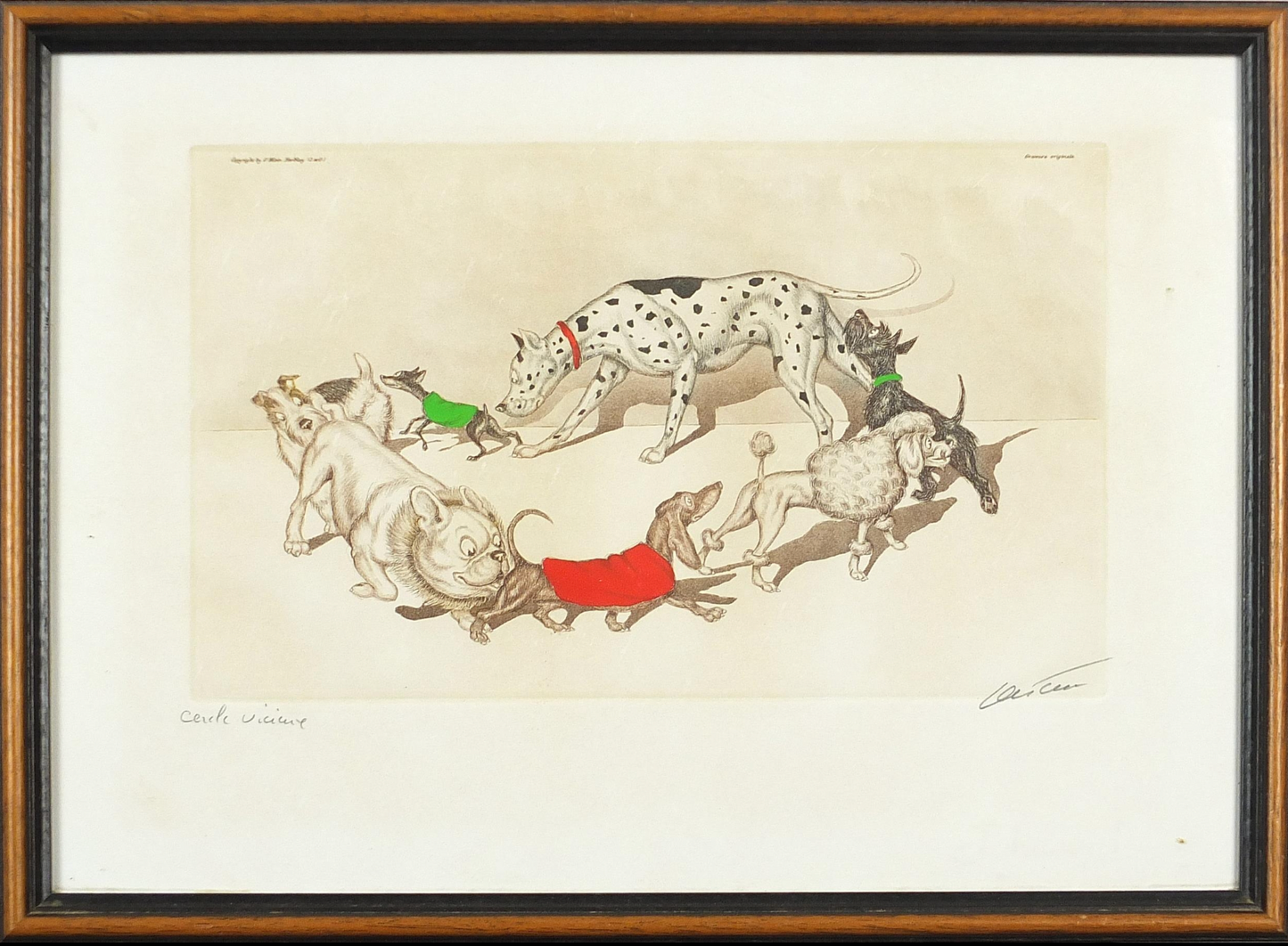 Boris O'Klein - Dog's scenting - Signed, framed and glazed.