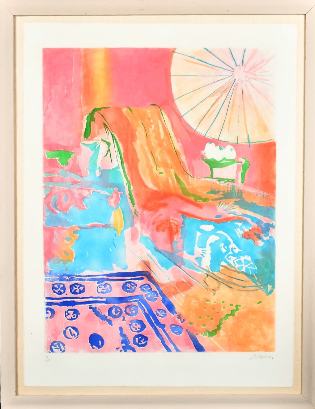 Andrea Tana - Study of a Chaise Longue with a Parasol & The companion piece