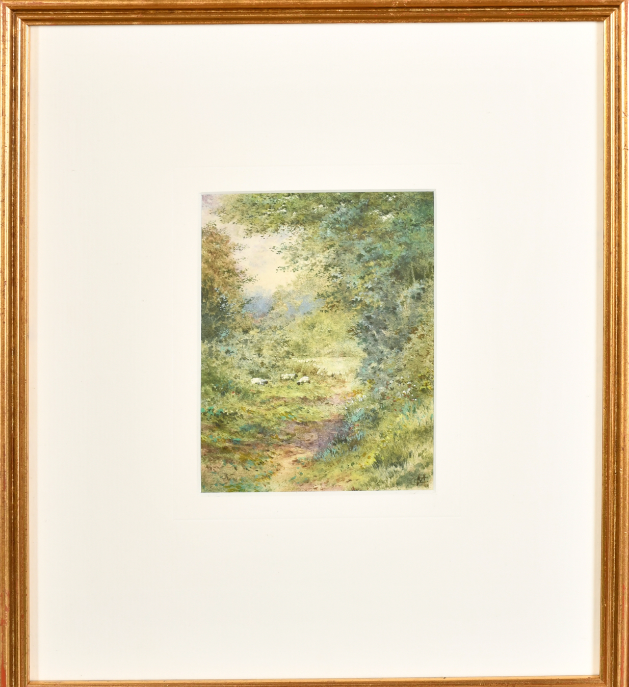 Charles March Gere - A pair of Wooded Landscape with Sheep - Signed watercolours
