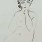 Michael Ffolkes - Study of a female nude in black ink