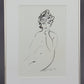 Michael Ffolkes - Study of a female nude in black ink