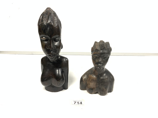 Hardwood busts of females