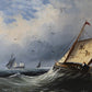 Marine scene with sailing boat